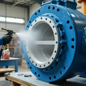 Valve body being epoxy coated