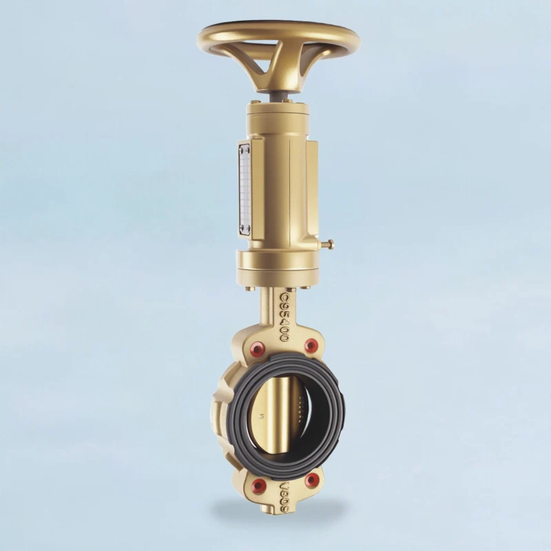Marine Grade Al-Bronze Semi-Lug Butterfly Valve w/ Worm Gear