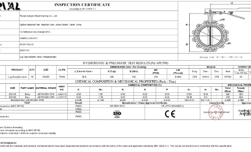 EN 10204 3.1 Certificate Sample | JRVAL