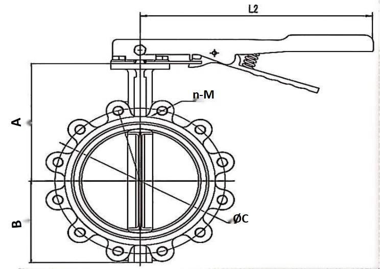 Lug Butterfly Valve Drawing